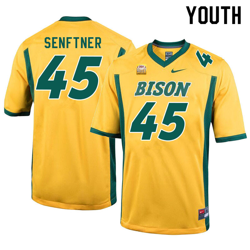 Youth #45 Brit Senftner North Dakota State Bison College Football Jerseys Sale-Yellow - Click Image to Close